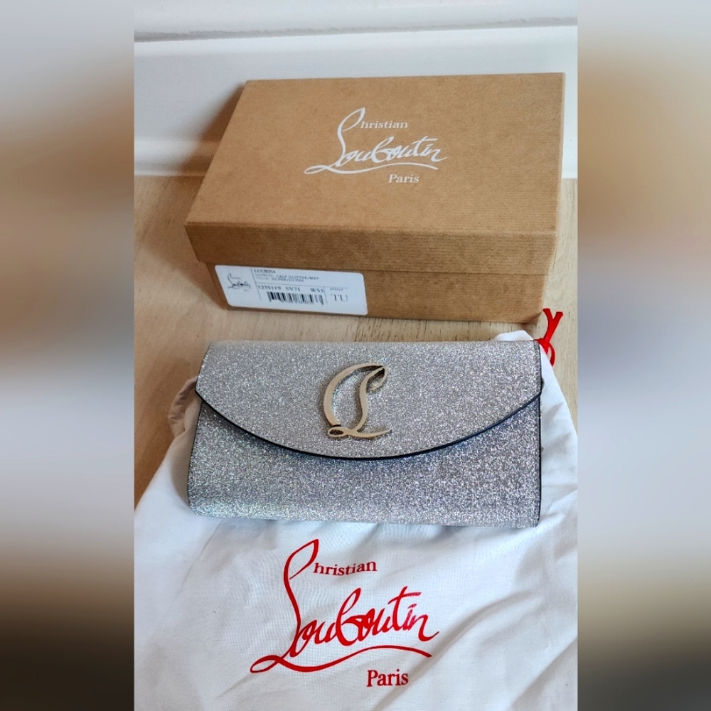 Christian Louboutin Silver/Glitter Clutch